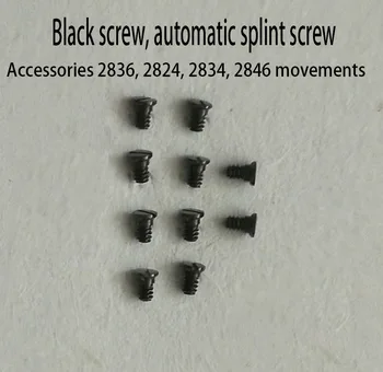 Čierne skrutky, 2836, 2824, 2834, 2846 pohybu automatické skrutky, závlačky (10 kusov)